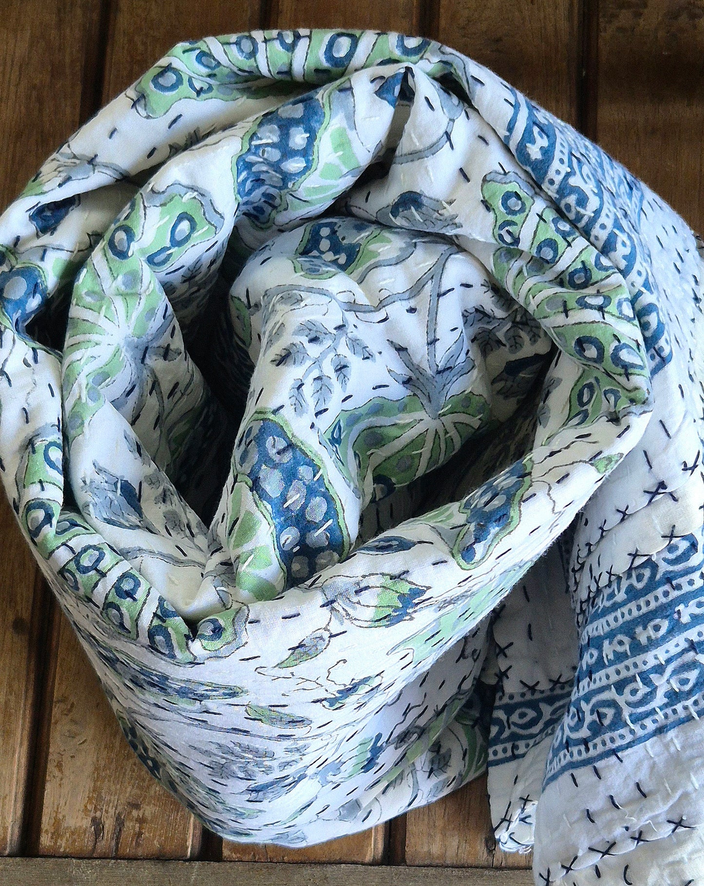 ‘Ginkgo’ Kantha Quilt