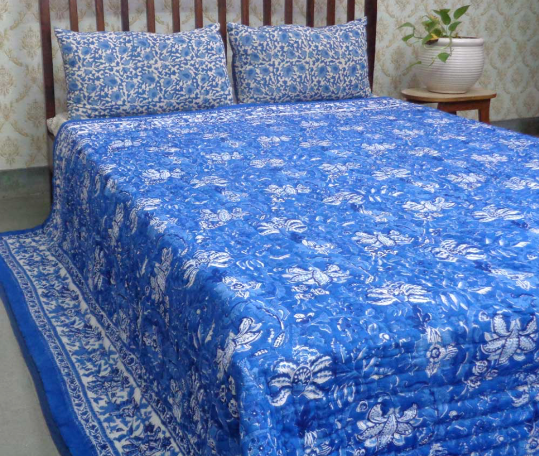 Indigo Blue Queen Size Quilt