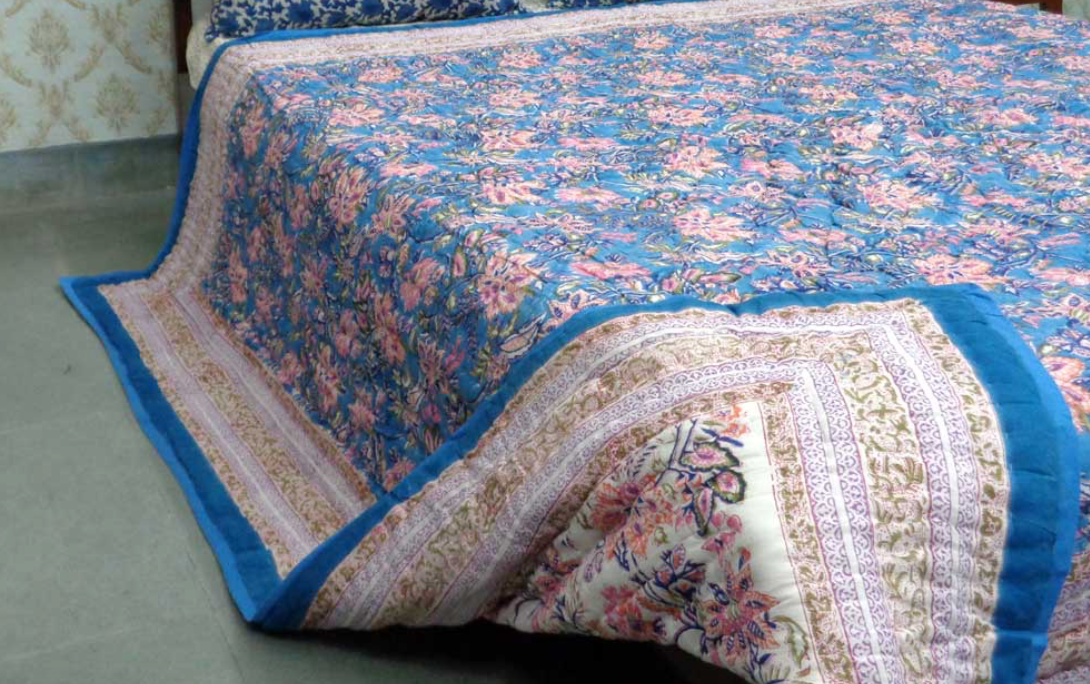 Misty Blue Queen Size Quilt