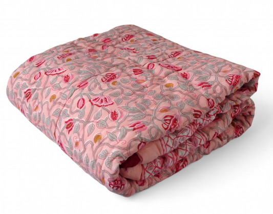 'Lilies in Pink' Baby Quilt