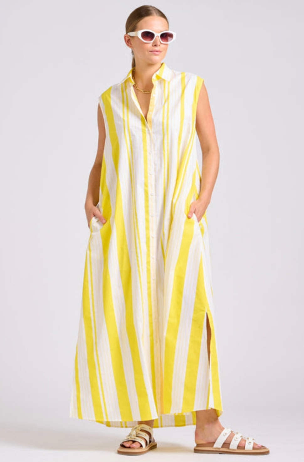 Shirty 'Sabine' Dress in Sunshine Yellow Stripe
