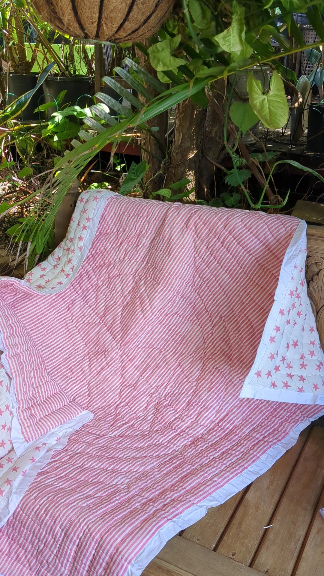 'Stars & Stripes - Pink' Baby Quilt