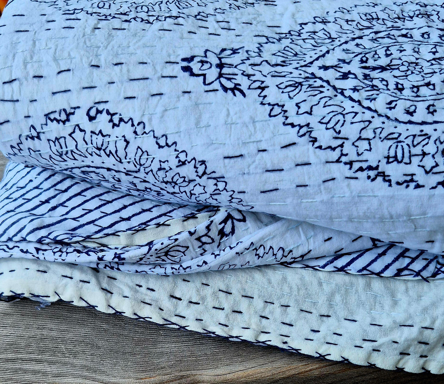 ‘Blue Thread’ Kantha Quilt