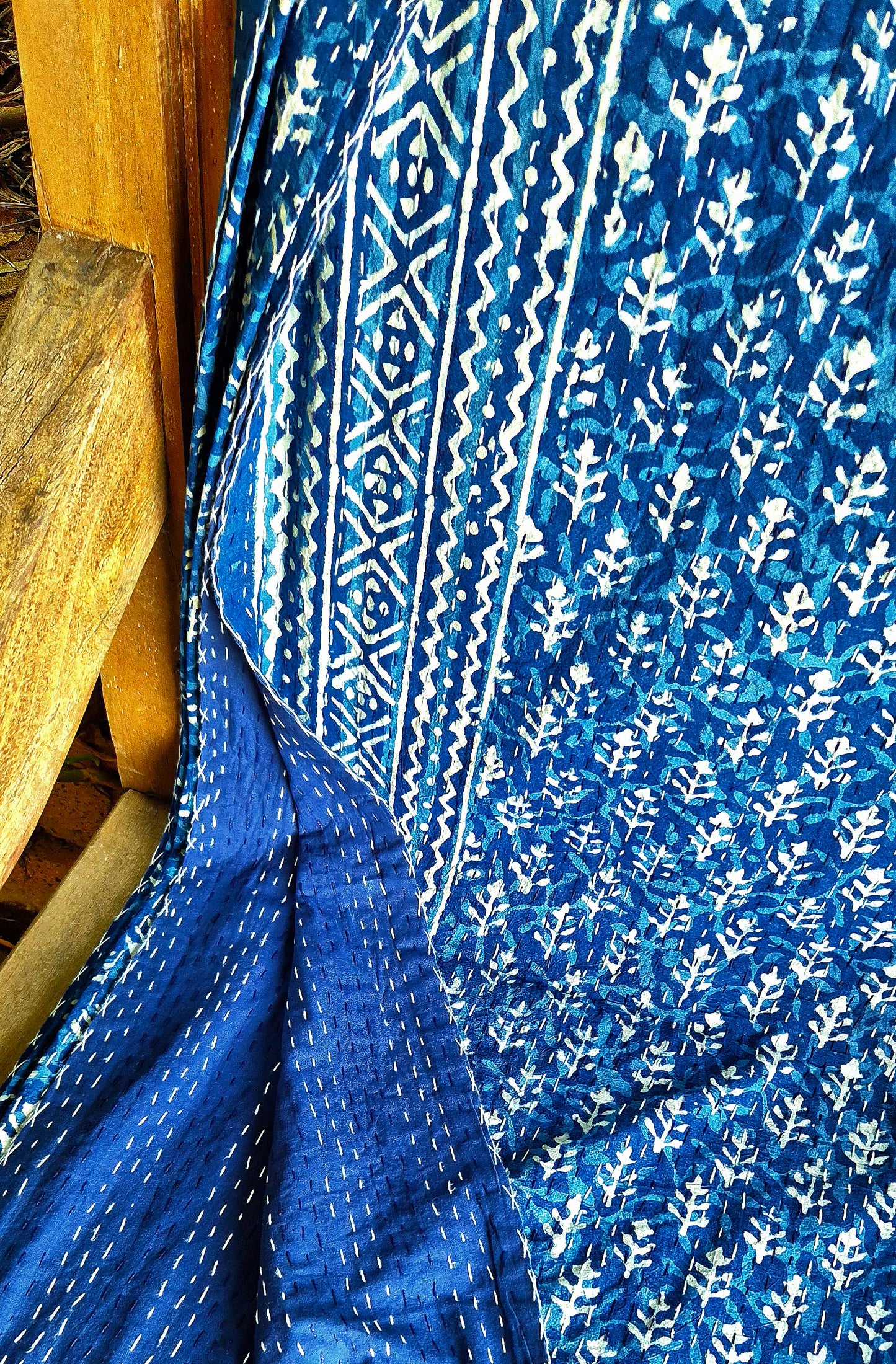 ‘Blue Pine’ Kantha Quilt