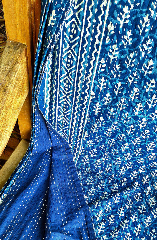 ‘Blue Pine’ Kantha Quilt