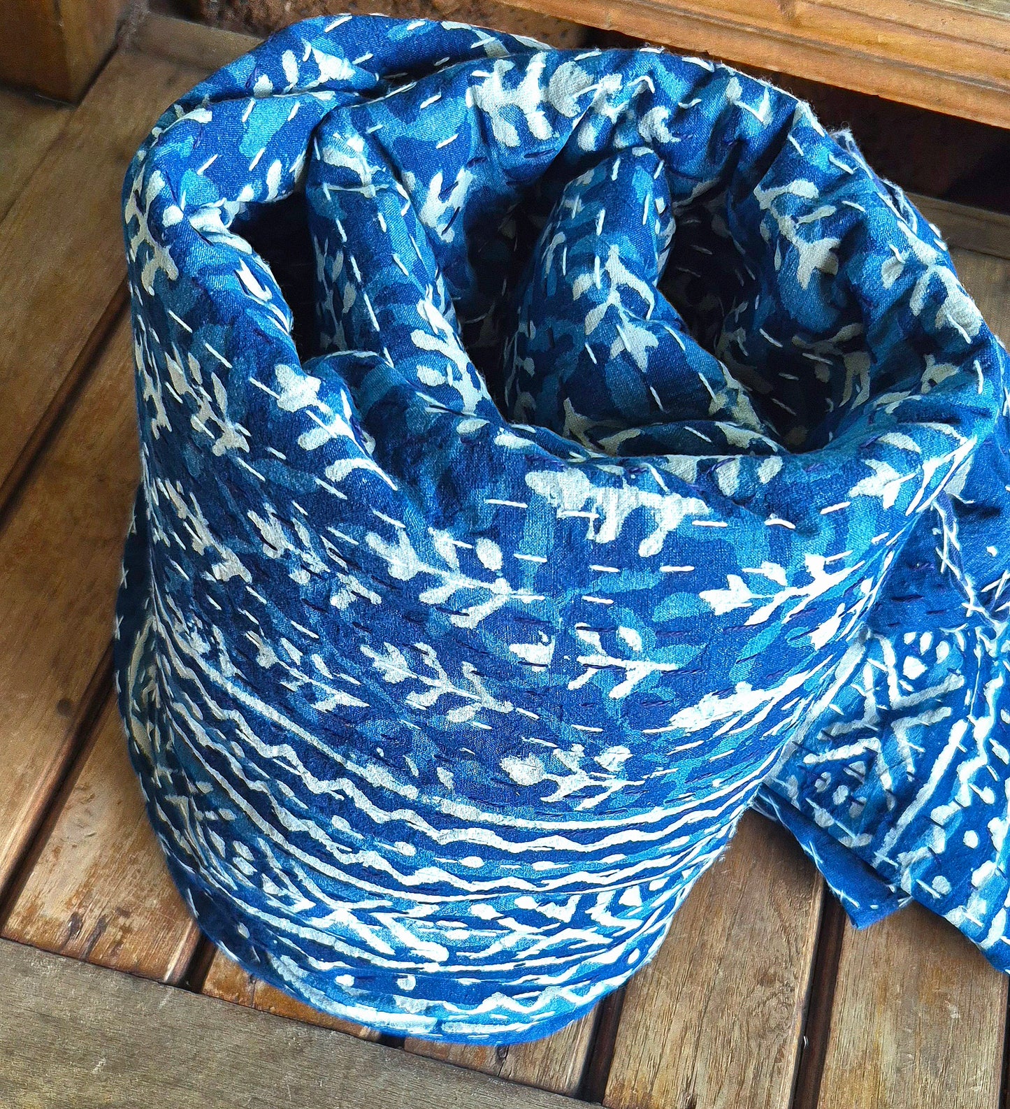 ‘Blue Pine’ Kantha Quilt