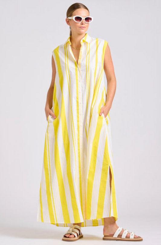 Shirty 'Sabine' Dress in Sunshine Yellow Stripe