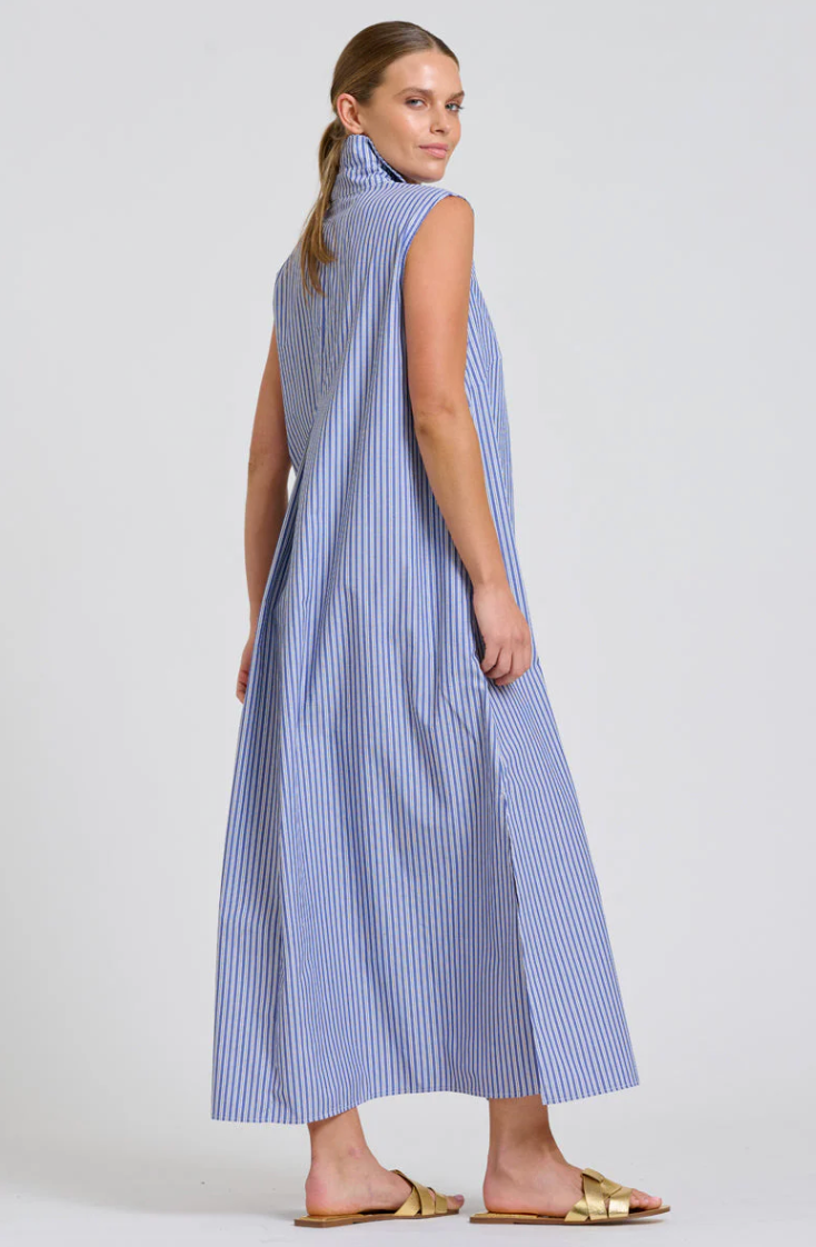 Shirty 'Freya' Shirt Dress in Navy Stripe