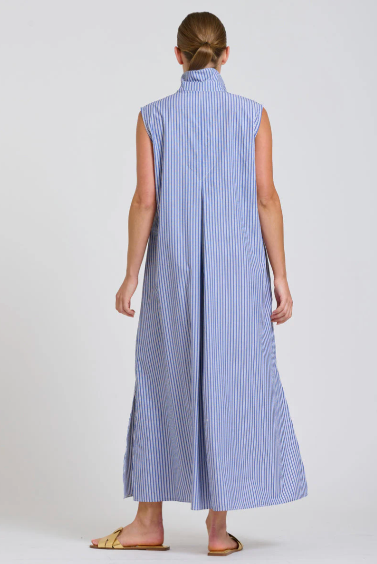 Shirty 'Freya' Shirt Dress in Navy Stripe