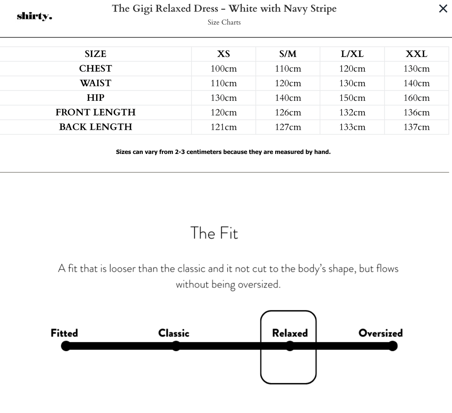 Shirty 'Gigi' Relaxed Dress - White with Navy Stripe