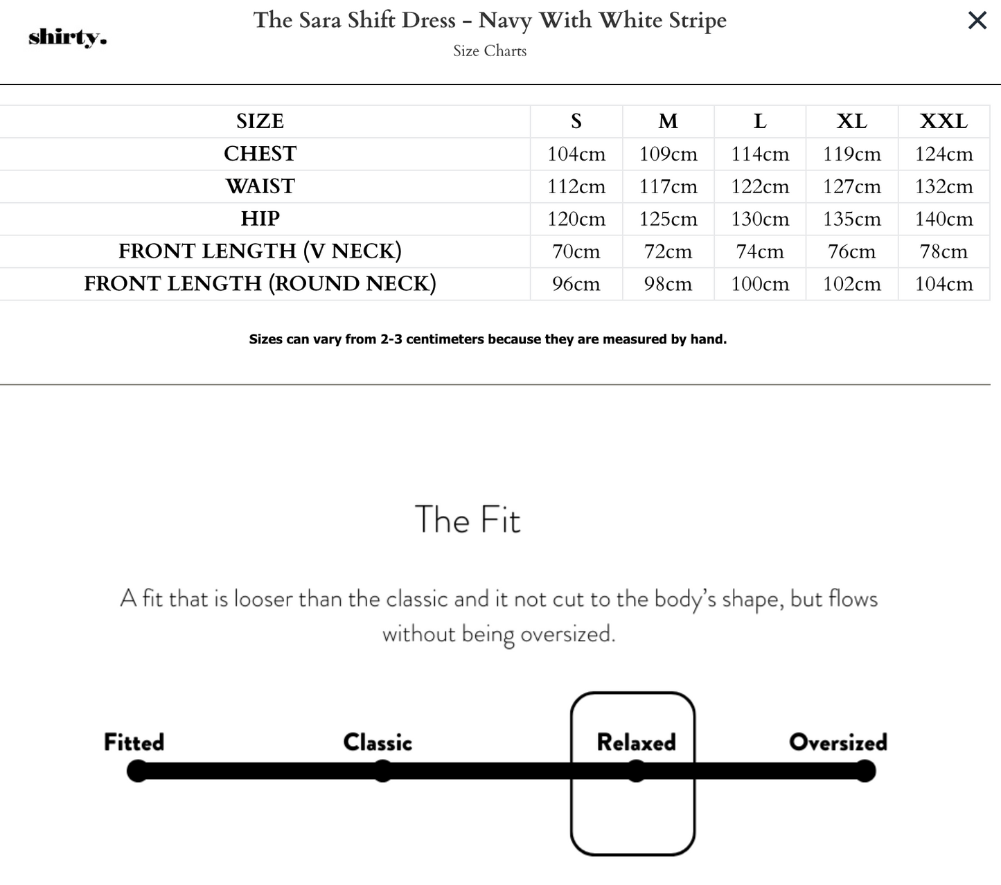 Shirty 'Sara' Shift Dress - Navy with White Stripe