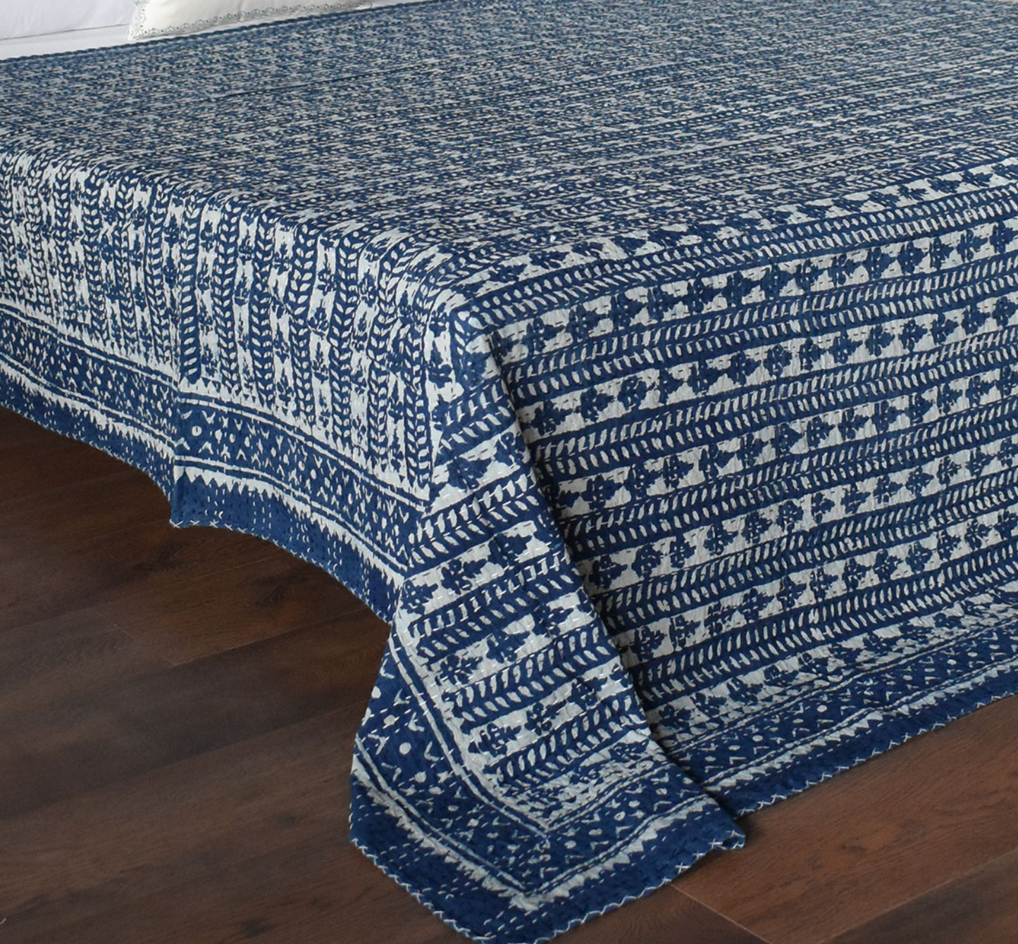 ‘Morse Code' Kantha Quilt