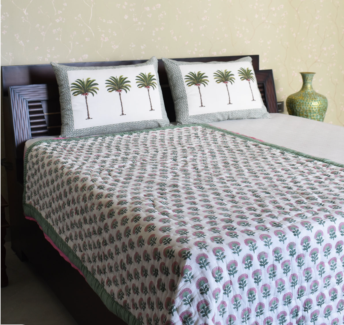 'Bubblegum Forest' Queen Size Quilt