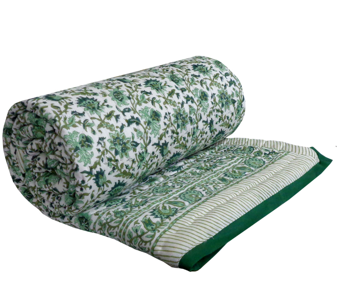 'Emerald Sea' Queen Size Quilt