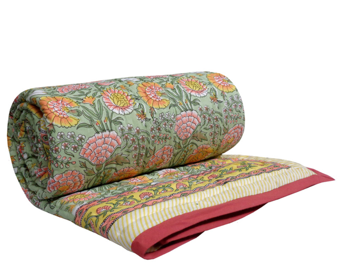 'New Flowers' Queen Size Quilt