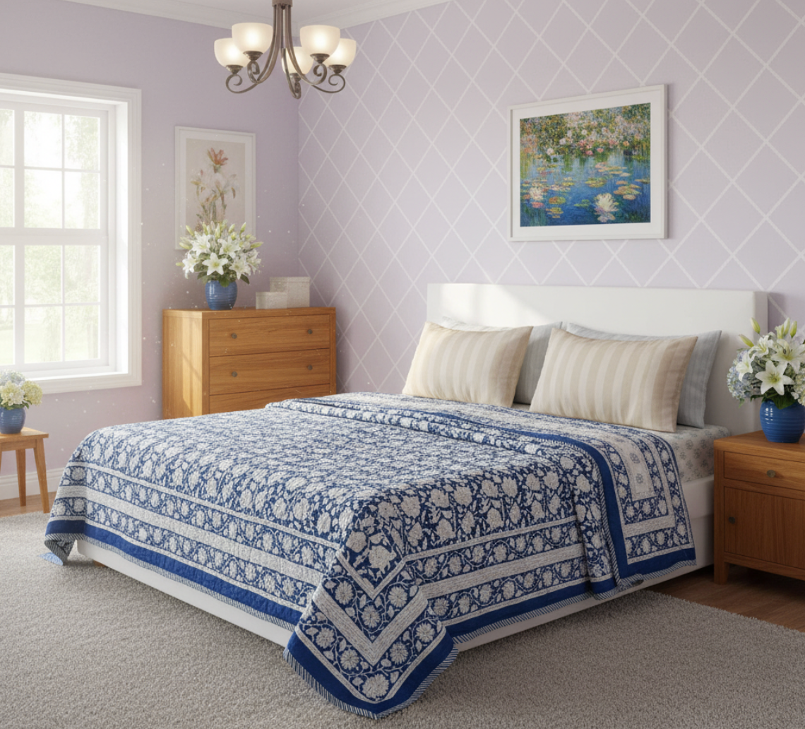'Royal Navy' Queen Size Quilt