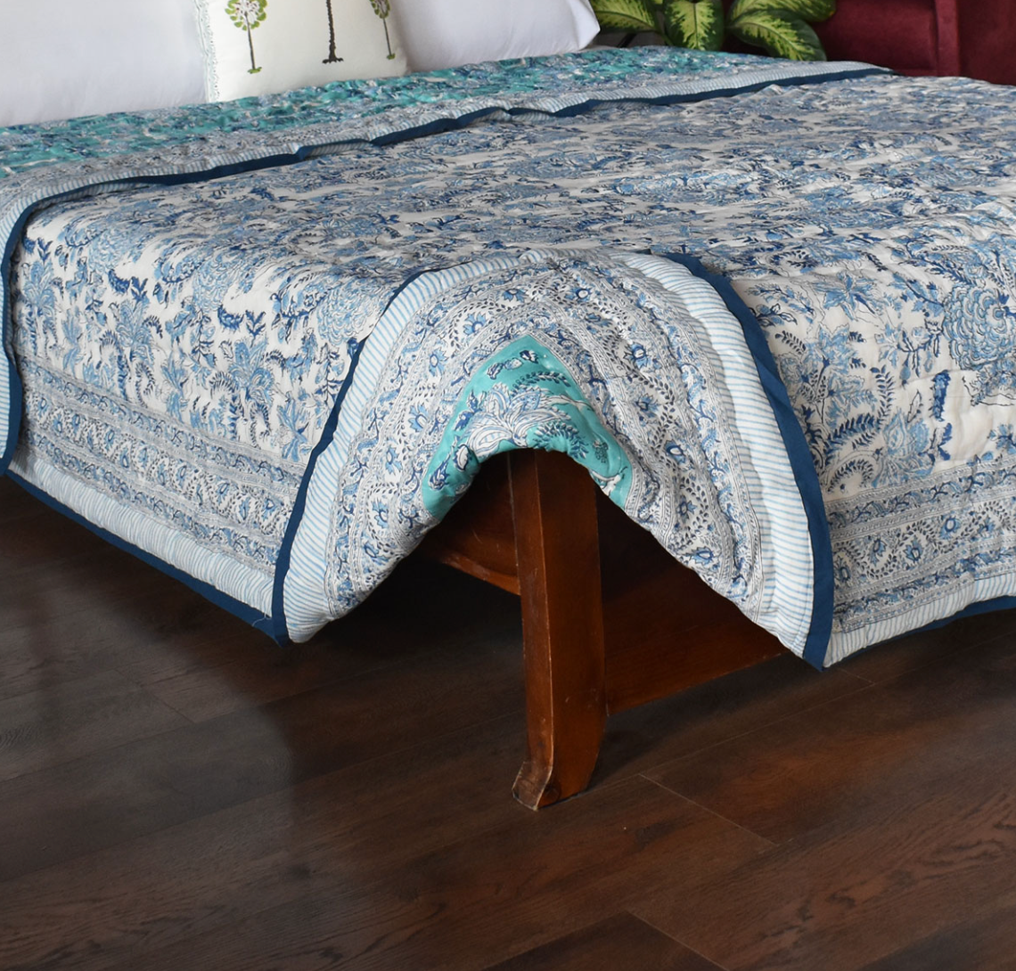 'Azure Sea' Queen Size Quilt