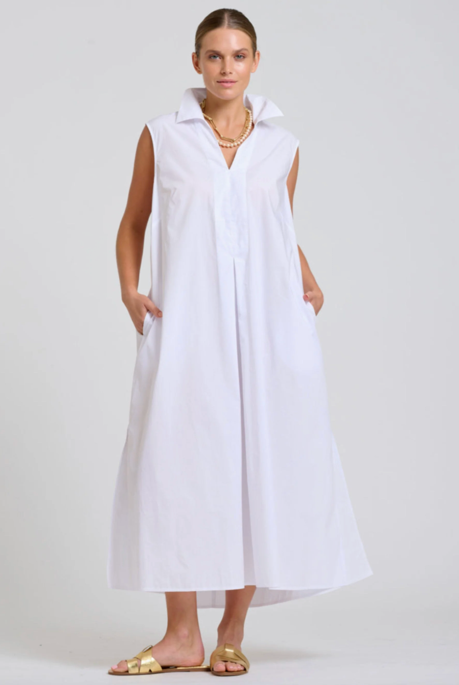 Shirty 'Freya' Shirt Dress in White
