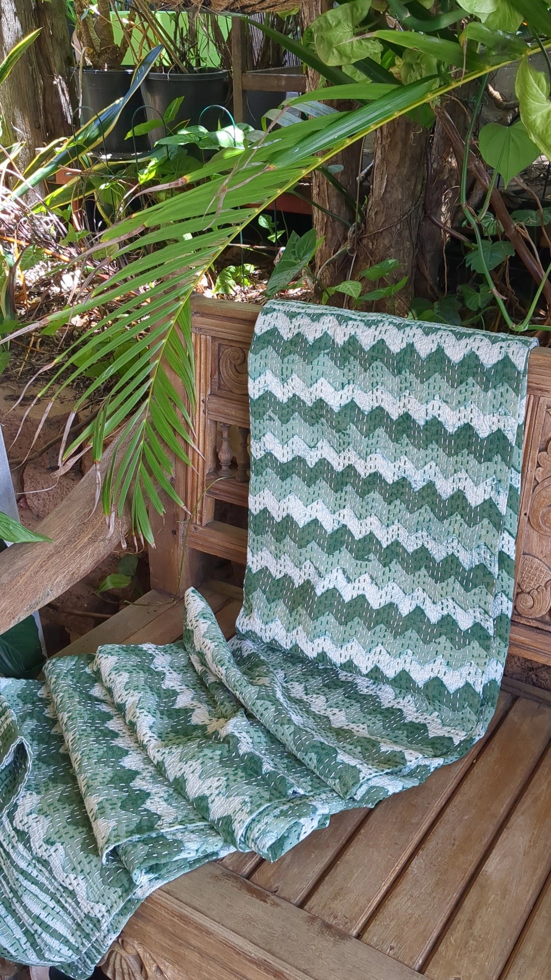 'Seaglass' Kantha Quilt