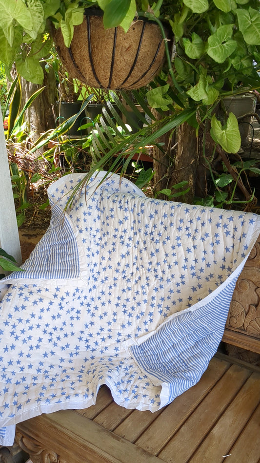 'Stars & Stripes - Blue' Baby Quilt