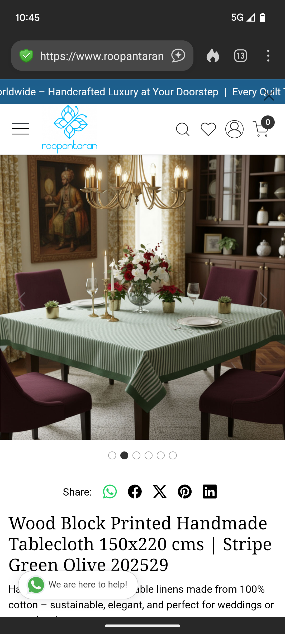 'Olive' Tablecloth