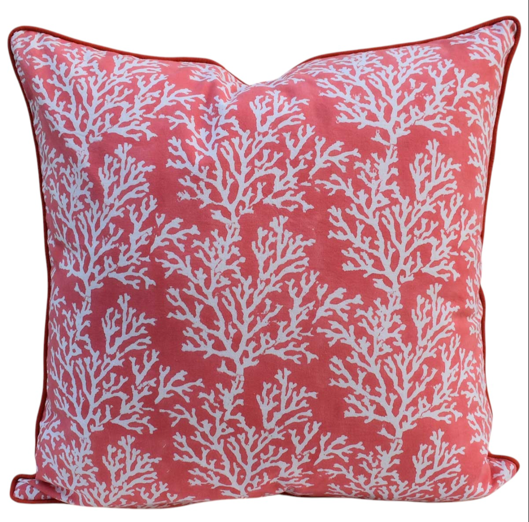 'Coral in Coral' Cushion Cover