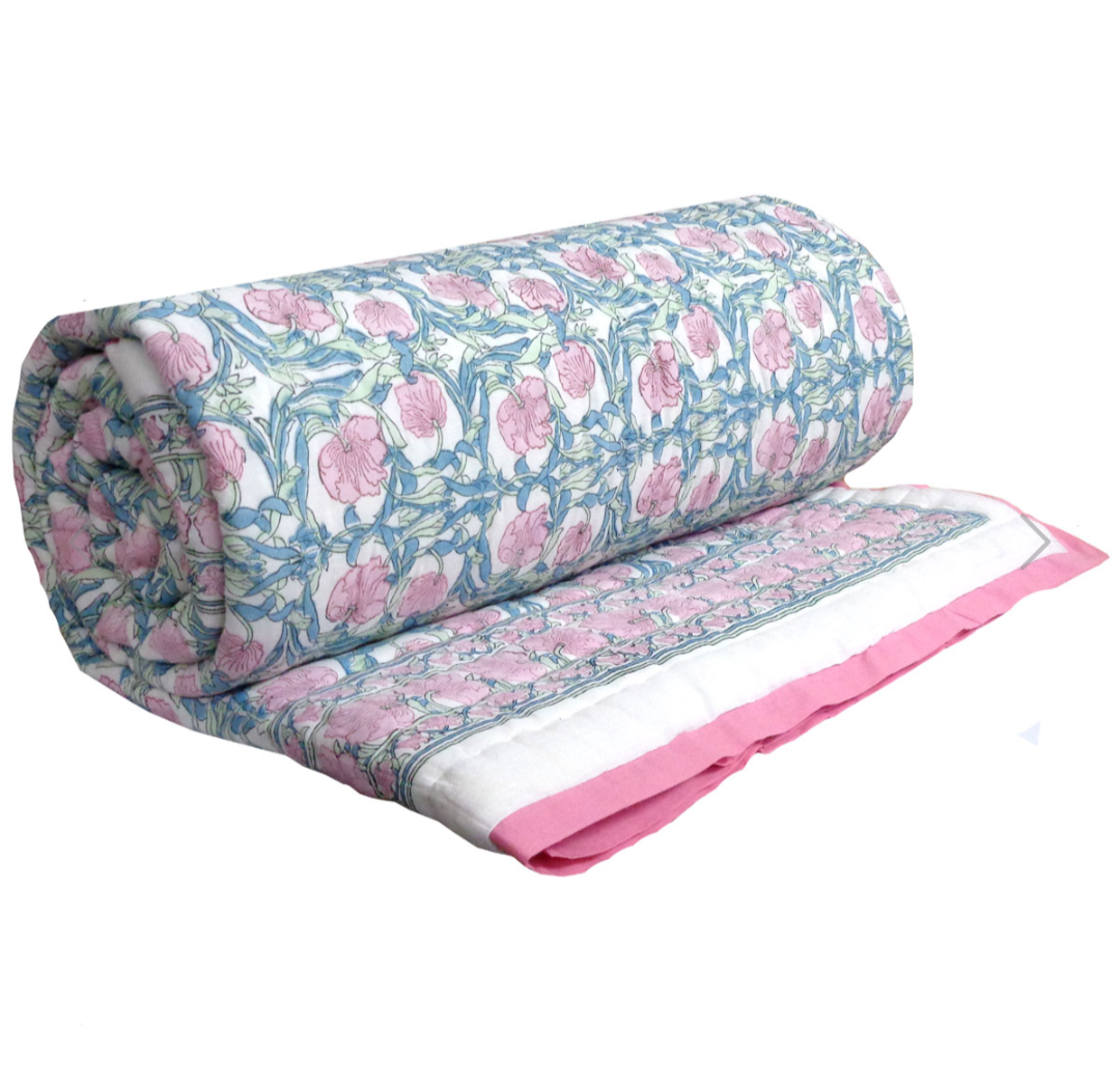 'Bashful Rose' Queen Size Quilt