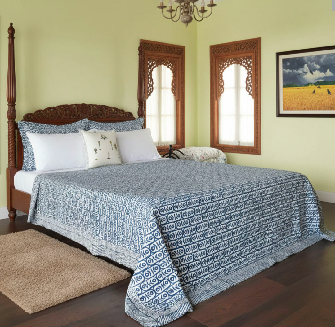 'Noughts & Crosses’ Kantha Quilt