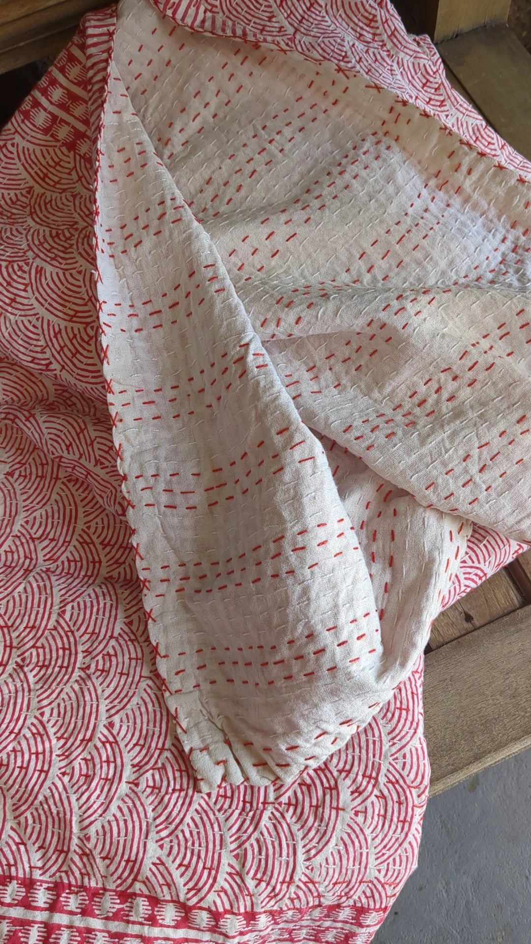 'Sunrise’ Kantha Quilt